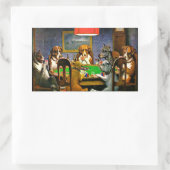 Dogs Playing Poker Rechteckiger Aufkleber (Tasche)