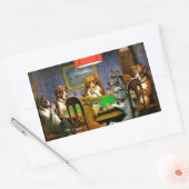 Dogs Playing Poker Rechteckiger Aufkleber (Umschlag)