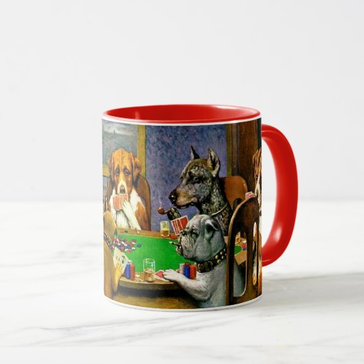 Dogs Playing Poker Tasse (VorderseiteRechts)