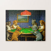 Dogs Playing Snooker Billiards Fun Spoof Puzzle (Horizontal)