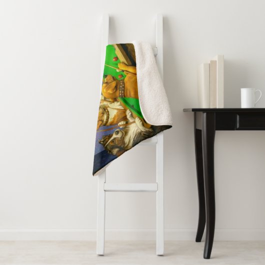 Dogs Playing Snooker Billiards Fun Spoof Sherpadecke (Beispiel)