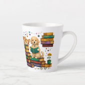 Dogs Reading Books Cozy Library Scene Milchtasse (Rechts)