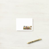 Dogs Reading Books Cozy Library Scene Post-it Klebezettel (Auf Schreibtisch)