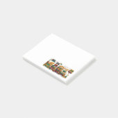 Dogs Reading Books Cozy Library Scene Post-it Klebezettel (angewinkelt)