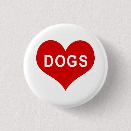 DOGS Red Liebe Heart Button (Vorderseite)