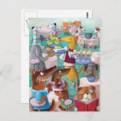 Dogs Restaurant Postkarte (Vorne/Hinten)