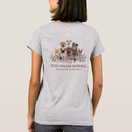 Dogs Services Double Side Groomer Walker Sitter T-Shirt (Rückseite)