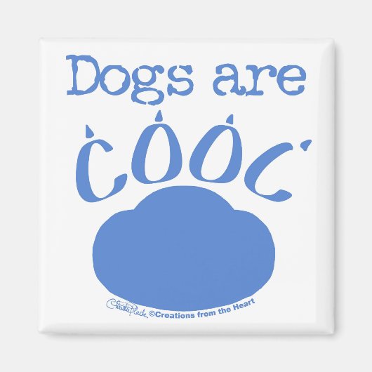 DOGS sind Cool Paw Print Magnet (Vorne)