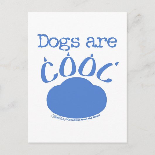 DOGS sind Cool Paw Print Postkarte (Vorderseite)