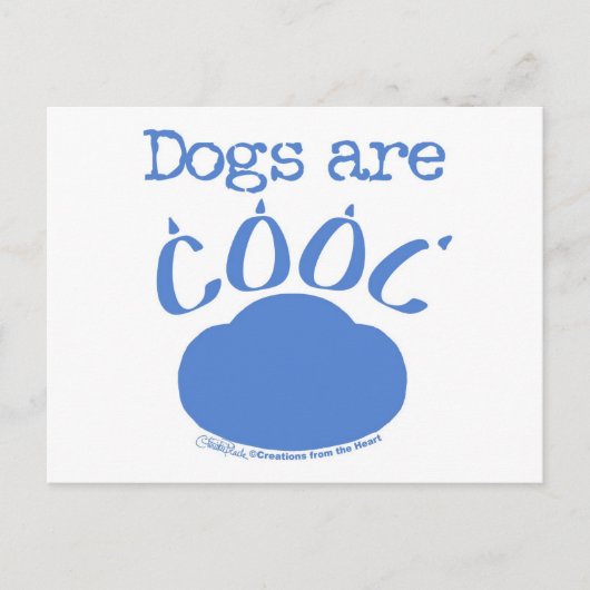 DOGS sind Cool Paw Print Postkarte (Vorderseite)