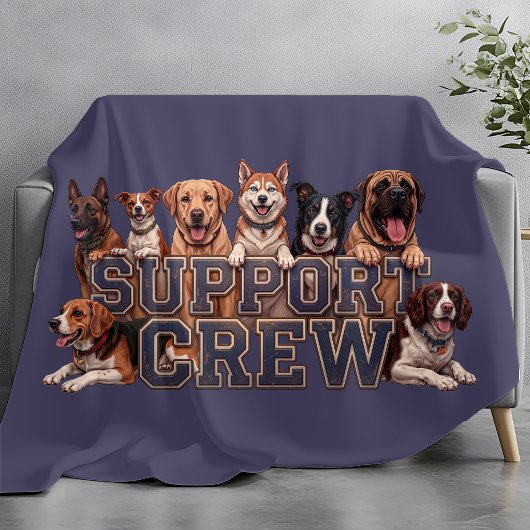 Dogs Support Crew Multi Breed Owner Blue Dog Lover Fleecedecke