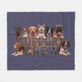 Dogs Support Crew Multi Breed Owner Blue Dog Lover Fleecedecke (Vorderseite (Horizontal))
