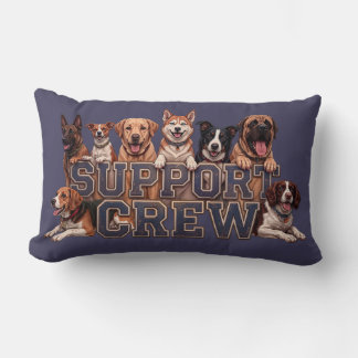 Dogs Support Crew Multi Breed Owner Blue Dog Lover Lendenkissen