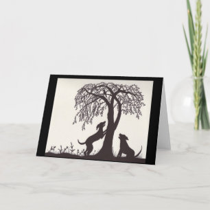 DOgs Tree a Bird Karte