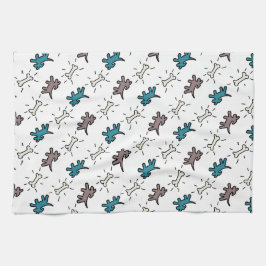 Dogs und Knochen im Graffiti-Stil - Weißes Dog Han Küchentuch