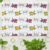 Dogs und Knochen im Graffiti-Stil, weißes Handtuch (Gefaltet)