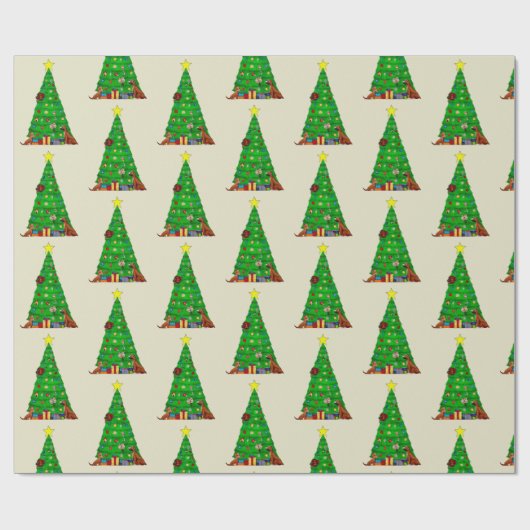 Dog's Weihnachtsbaumumhüllungspapier Geschenkpapier (Flach)