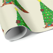 Dog's Weihnachtsbaumumhüllungspapier Geschenkpapier (Rolleneckpunkt)
