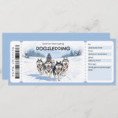 Dogsledding Gift Certificate Einladung (Vorne/Hinten)
