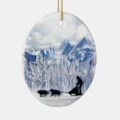 Dogsledding Keramik Ornament (Rechts)