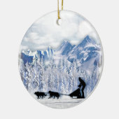 Dogsledding Keramik Ornament (Links)