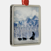 Dogsledding Ornament Aus Metall (Rechts)