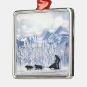 Dogsledding Ornament Aus Metall (Links)