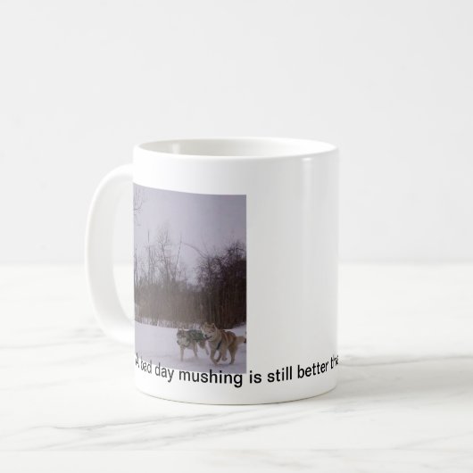 Dogsledding Spaß Kaffeetasse (Vorderseite Links)