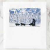 Dogsleding Rechteckiger Aufkleber (Tasche)
