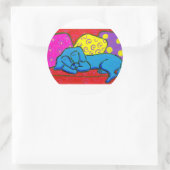 DogTired Runder Aufkleber (Tasche)