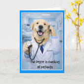 Dogtor Checking On You Get Well Card  ST-3 Karte (Gelbe Blume)