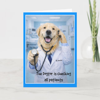 Dogtor Checking On You Get Well Card  ST-3 Karte