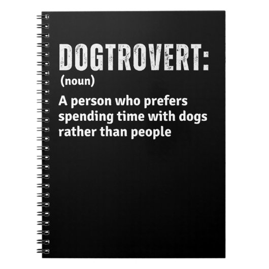 Dogtrovert Definition Funny stellt Hundeltern vor Notizblock (Vorderseite)