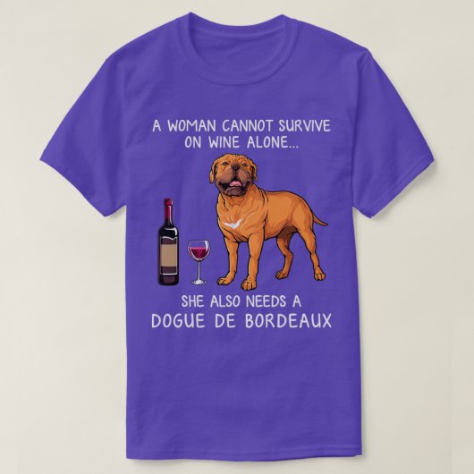 Dogue Bordeaux und Wein Der sonnige Hund  T-Shirt (Design vorne)