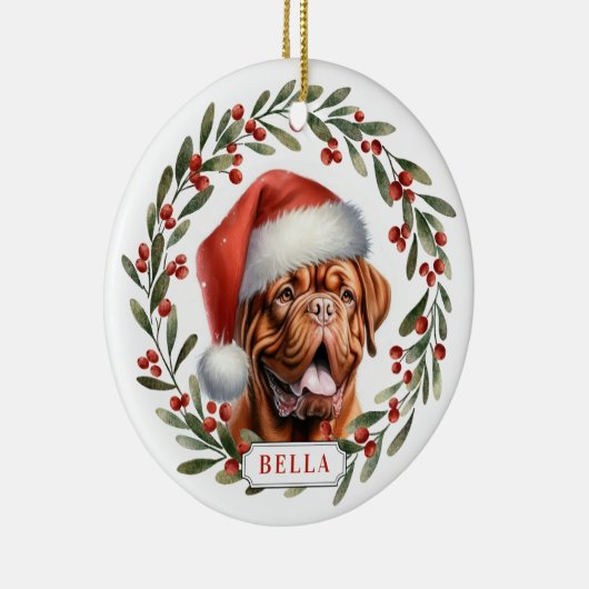 Dogue de Bordeaux Ceramic Circle Ornament (Rechts)