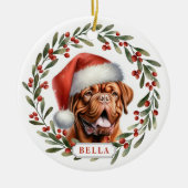 Dogue de Bordeaux Ceramic Circle Ornament (Vorne)
