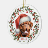 Dogue de Bordeaux Ceramic Circle Ornament (Links)