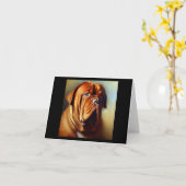 Dogue de Bordeaux Dog Karte (Gelbe Blume)