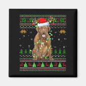 Dogue De Bordeaux Dog Ugly Christmas Sweaters Holi Magnet (Vorne)