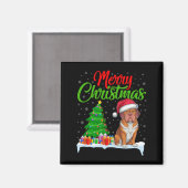 Dogue De Bordeaux Dog Weihnachtsbaum Lichter Xmas Magnet (Vorderseite/Rückseite)