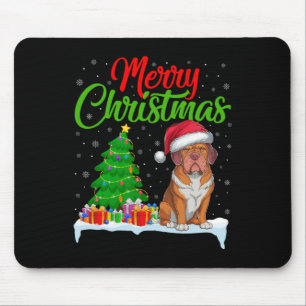 Dogue De Bordeaux Dog Weihnachtsbaum Lichter Xmas  Mousepad