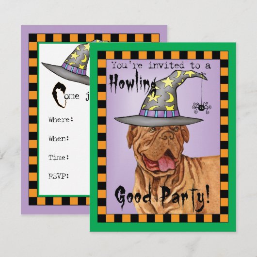 Dogue de Bordeaux Einladung (Vorne/Hinten)