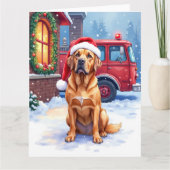 Dogue de Bordeaux Firefighter Station Santa Hat Karte (Vorderseite)