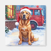 Dogue de Bordeaux Firefighter Station Santa Hat Magnet (Vorne)