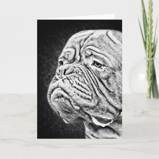 Dogue De Bordeaux - französischer Mastiff Karte (Vorderseite)