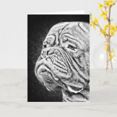 Dogue De Bordeaux - französischer Mastiff Karte (Gelbe Blume)