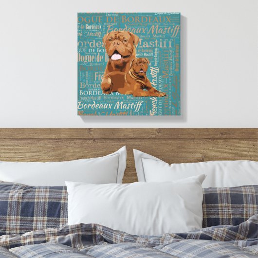 Dogue de Bordeaux, französischer Mastiff Leinwanddruck (Insitu (Schlafzimmer))