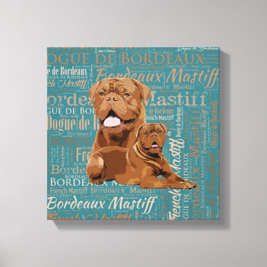 Dogue de Bordeaux, französischer Mastiff Leinwanddruck (Vorderseite)