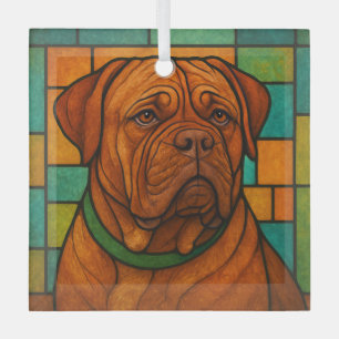 Dogue de Bordeaux "Hartglas" Ornament Aus Glas