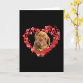 Dogue de bordeaux Herzgeschenk für Hundefreunde Karte (Gelbe Blume)